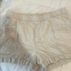 Old Navy Light Beige Linen Shorts with draw string